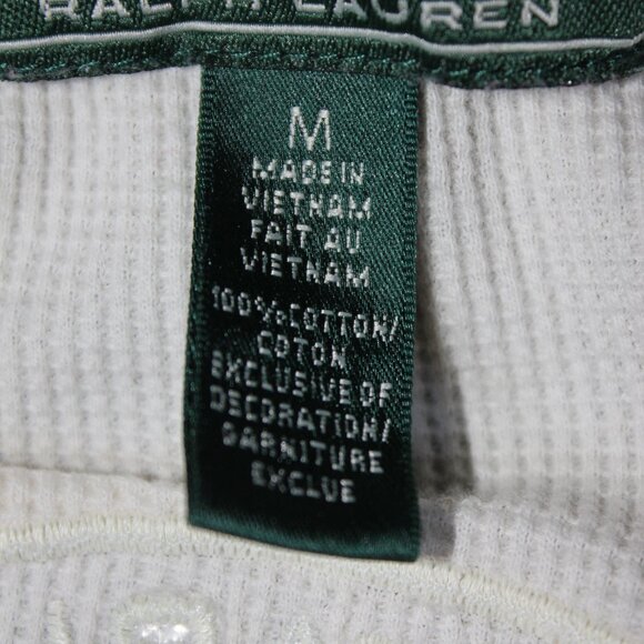 VTG L-RL Lauren Ralph Lauren Active Waffle Knit 1/4 Zip Aztec Logo Long Sleeve - Picture 11 of 14